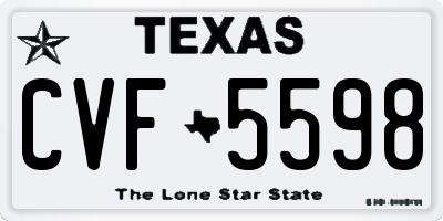 TX license plate CVF5598