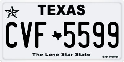 TX license plate CVF5599