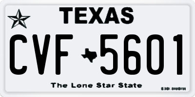 TX license plate CVF5601