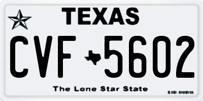 TX license plate CVF5602