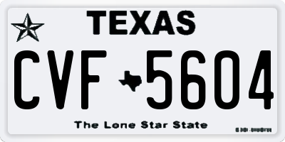 TX license plate CVF5604