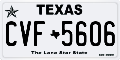 TX license plate CVF5606