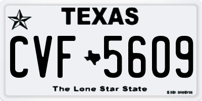 TX license plate CVF5609