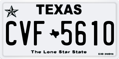 TX license plate CVF5610