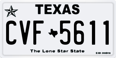 TX license plate CVF5611