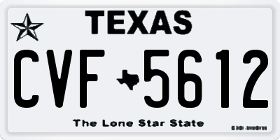 TX license plate CVF5612