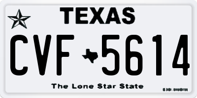 TX license plate CVF5614
