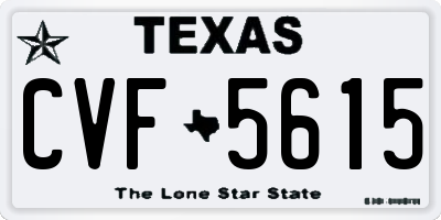 TX license plate CVF5615