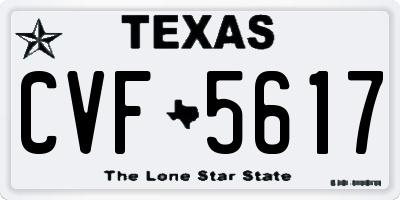 TX license plate CVF5617