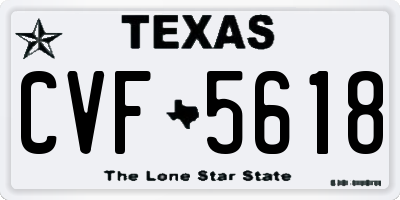 TX license plate CVF5618