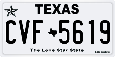 TX license plate CVF5619
