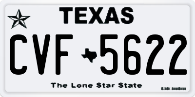 TX license plate CVF5622