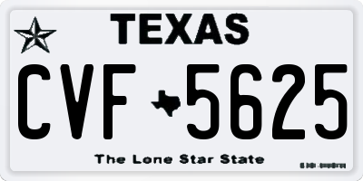TX license plate CVF5625
