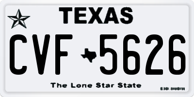 TX license plate CVF5626
