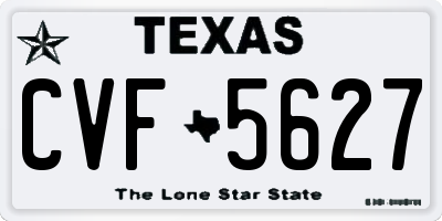 TX license plate CVF5627
