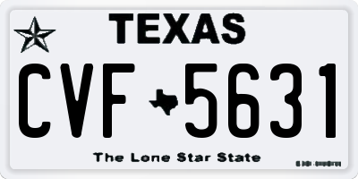 TX license plate CVF5631