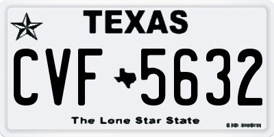 TX license plate CVF5632
