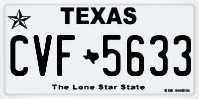 TX license plate CVF5633