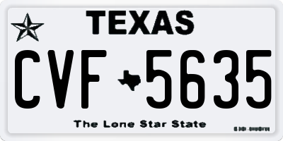 TX license plate CVF5635