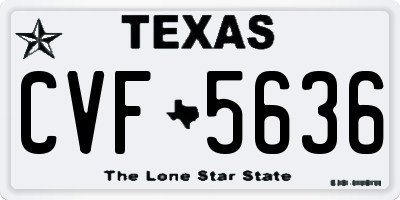 TX license plate CVF5636