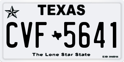 TX license plate CVF5641
