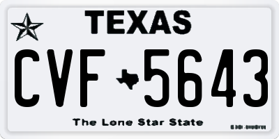 TX license plate CVF5643
