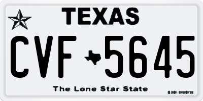TX license plate CVF5645