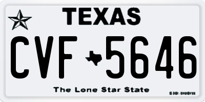 TX license plate CVF5646