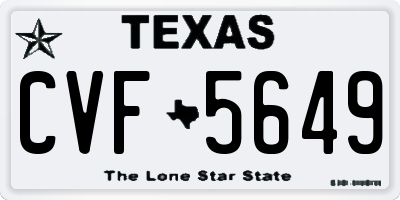 TX license plate CVF5649