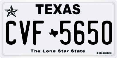 TX license plate CVF5650