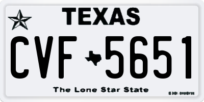 TX license plate CVF5651