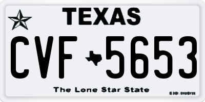 TX license plate CVF5653