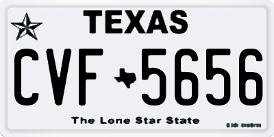 TX license plate CVF5656