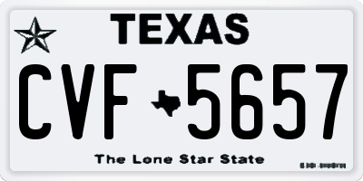 TX license plate CVF5657