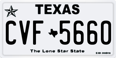 TX license plate CVF5660