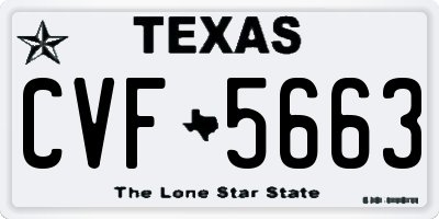 TX license plate CVF5663