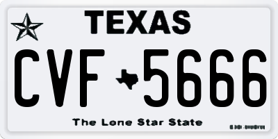 TX license plate CVF5666