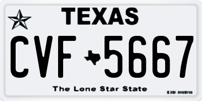 TX license plate CVF5667