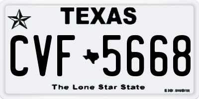 TX license plate CVF5668