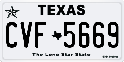 TX license plate CVF5669