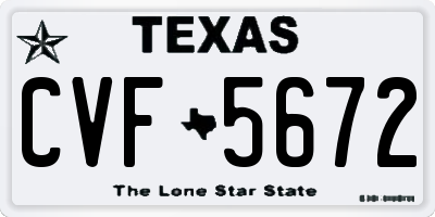 TX license plate CVF5672