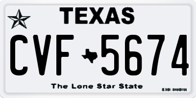 TX license plate CVF5674