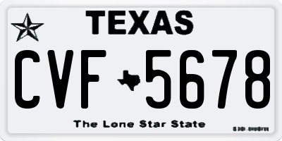 TX license plate CVF5678