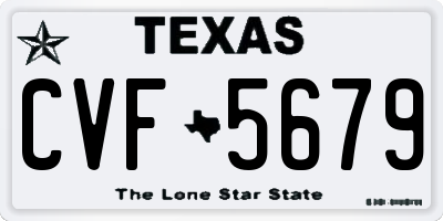 TX license plate CVF5679