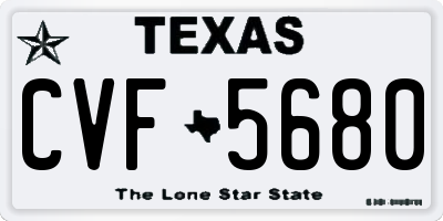 TX license plate CVF5680
