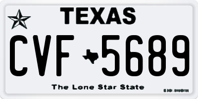 TX license plate CVF5689