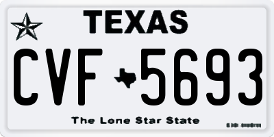TX license plate CVF5693
