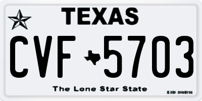 TX license plate CVF5703