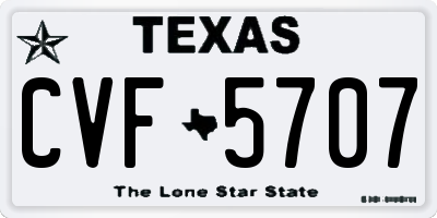 TX license plate CVF5707