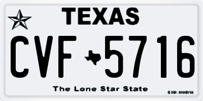 TX license plate CVF5716